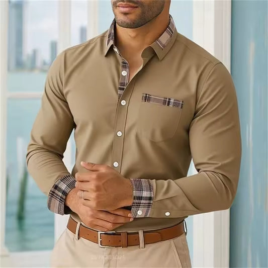 Camicia Uomo Tessuto Morbido Stile Rilassato